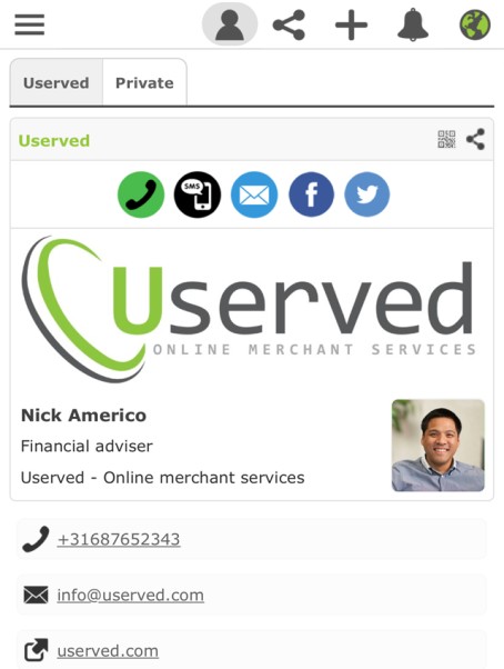 Contact card