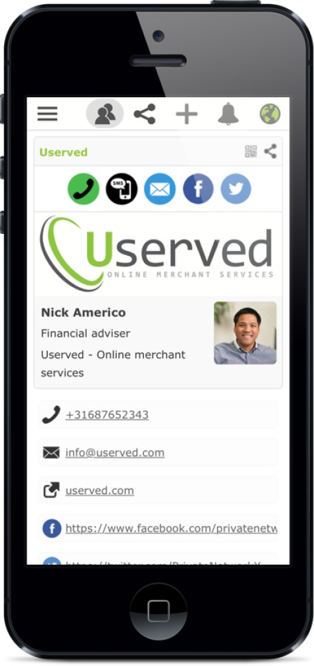 Contact card