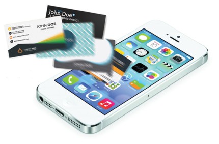 Business cards to share and collect. Connect for a live contact book!