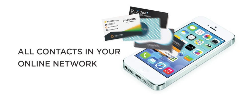 PRI-NET business card in phone