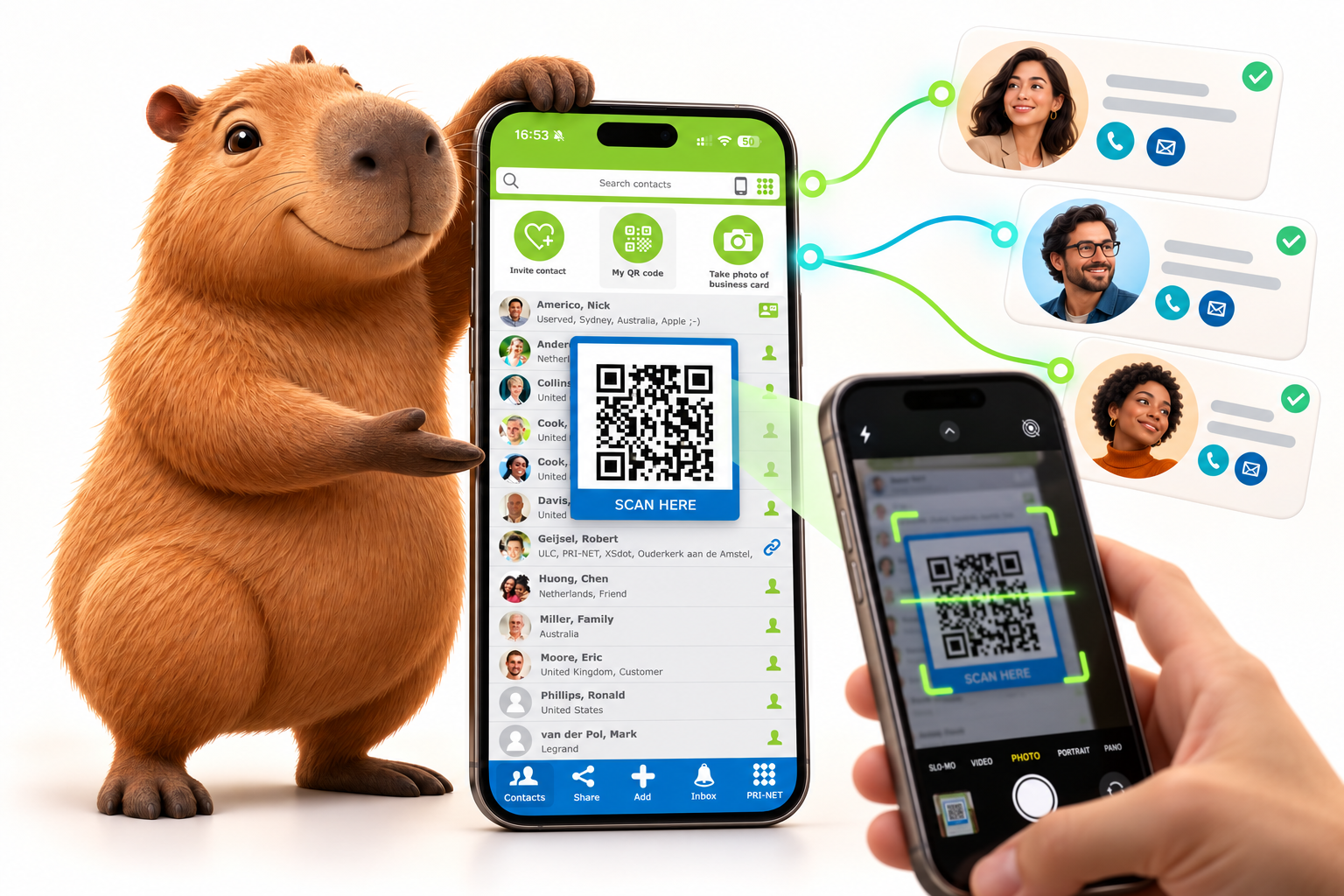 QR code to share your own digital business card