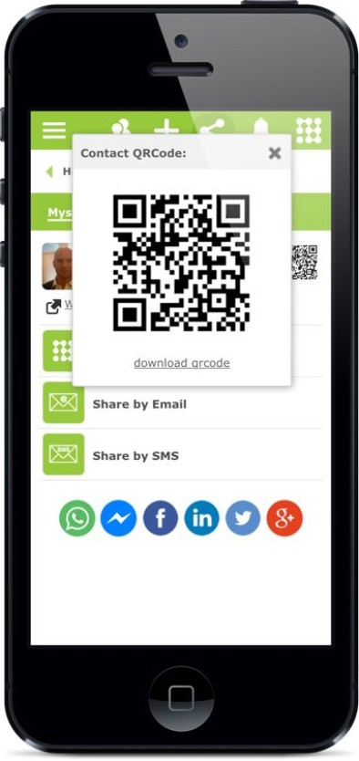 QR code van je digitale businesscard